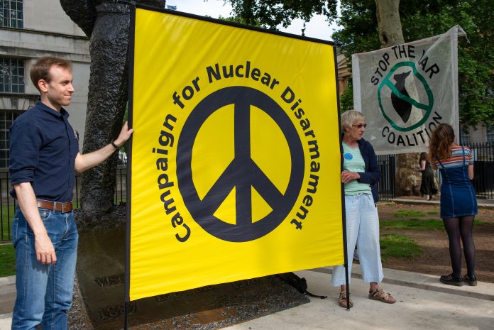 London,,Uk.,26th,June,2019.,Anti-war,Protesters,With,Banners,At