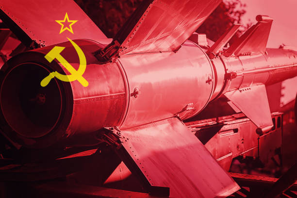 Weapons of mass destruction. Soviet Union ICBM missile. War Background.